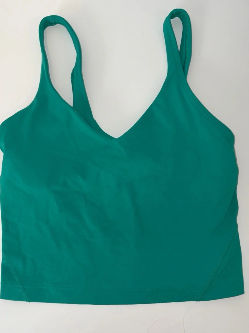 lululemon athletica Green V-Neck Cropped Tank